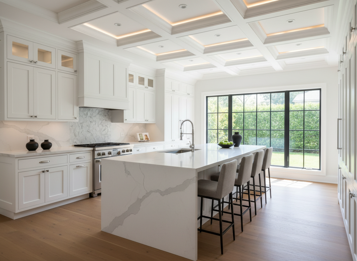 Remodeled modern kitchen with island